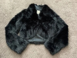Chelsea & Violet Women’s Black Fur Coat Size S $89 - Picture 1 of 6