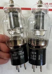 RCA 1624 VT-165 NOS Vakuumröhre 1940er Vintage Schnellheizung 25W Paar - Bild 1 von 5