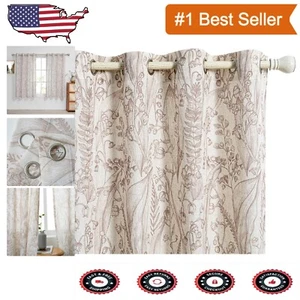 Fresh Floral Themed Curtains - Light Filtering Grommet Drapes for Cozy Interiors - Picture 1 of 11