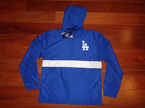 NWT Men's Los Angeles Dodgers MLB Lightweight Hooded Windbreaker Jacket Cover