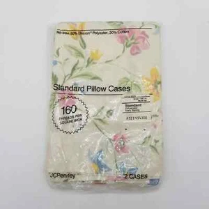 NOS JCPENNEY Standard Pillow Cases Early Spring Floral Vintage 72-30-530 linens - Picture 1 of 5