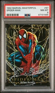 Skybox Marvel Masterpieces #87 1992 Spider-Man PSA 8 - Imagen 1 de 2
