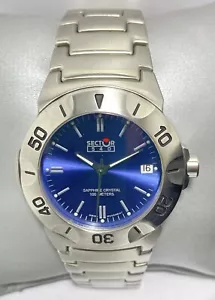 SECTOR,MENS,QUARTZ,DATE,BLUE DIAL,SWISS MADE,WR 100M,NEW OLD STOCK,FREE SHIP. - Imagen 1 de 24