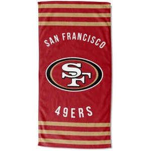 San Francisco 49ers - Striped Beach Towel - Free Shipping - NFL Football - Picture 1 of 5