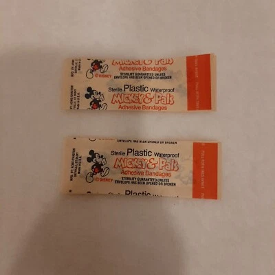 Vintage Mickey Mouse and Pals Band Aid 2 Bandages Disney Collectible RARE READ - Image 1 of 4