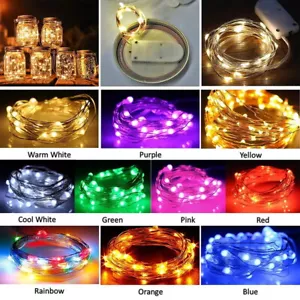 10/20 LED Battery Micro Rice Wire Copper Fairy String Lights Home Party Decor - Picture 1 of 30