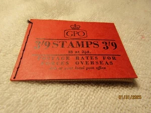 Dez 1956 GPO Briefmarken 3'9 18 at 2,5d genähtes Briefmarkenheftchen komplett postfrisch - Bild 1 von 4