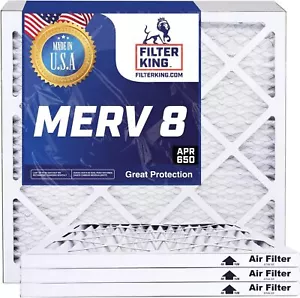 Filter King 20x30x1 Air Filter 6-PACK MERV 8 Actual Size 19.5 x 29.5 x .75" - Picture 1 of 5