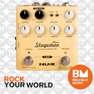 NU-X Stageman Floor Acoustic Preamp & DI Pedal - Brand New - NUX - Belfield Musi - image 1 of 3