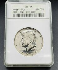 1966 P SMS Kennedy Silver Half Dollar Coin ANACS MS65 Variety DDO 036 Double Die