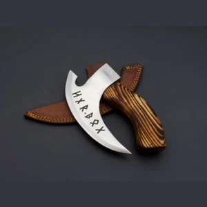 CUSTOM HANDFORGED CONSTRUCTION CARBON STEEL PIZZA CUTTER TOMAHAWK HUNTING AXE - Picture 1 of 6
