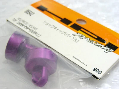 Vintage 86542 HPI 1/8 HELLFIRE SS RTR Purple Aluminum Shock Caps 1-Pair NEW NIP! - Image 1 of 4