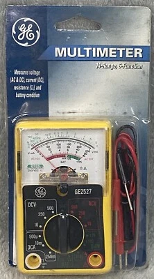 Mulímetro GE 14 alcance 6 funções tensão corrente resistência e condição da bateria - Imagem 1 de 3