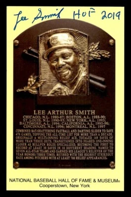 LEE SMITH SIGNED NATIONAL BASEBALL HALL OF FAME PLAQUE POSTCARD "HOF 2019" JSA - Image 1 of 3