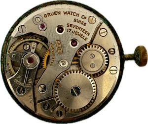 Vintage Gruen 17 Jewel Mechanical Men's Wristwatch Movement 415 for Parts - Picture 1 of 3