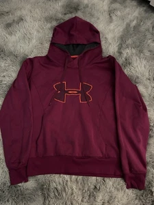 Under Armour Kids Pullover Hoodie Size Youth Large Pink Logo Long Sleeve - Picture 1 of 2