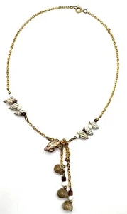 collana Lariat conchiglia tono oro 20” - Foto 1 di 5