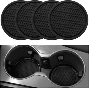 SINGARO Car Cup Coaster, 4PCS Universal Non-Slip Holders Embedded Black - Picture 1 of 6