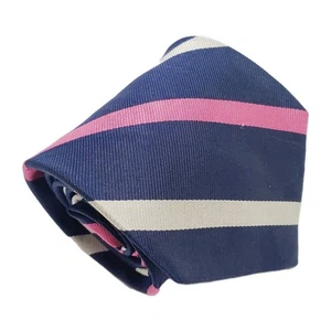 Corbata Brooks Brothers azul y rosa patrón de rayas corbata de seda para hombre - Imagen 1 de 5