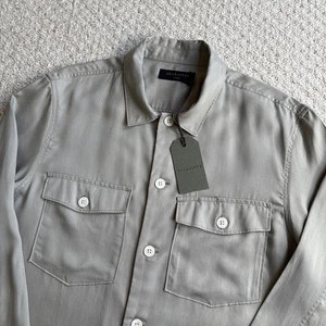 All Saints Safari Overshirt Shirt Lyocell Lightweight Green Mens Large BNWT - Picture 1 of 16