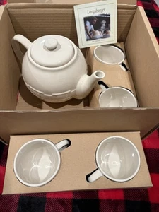 Longaberger Gewebt Traditionen Keramik Teekanne & Tassen Set NEU IM KARTON Teeservice - Bild 1 von 7