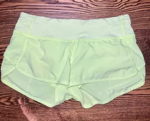 Lululemon Speed Up Short Shorts 2.5" Sz 4 Rare Neon Yellow Green Yoga Run Active - Picture 1 of 9