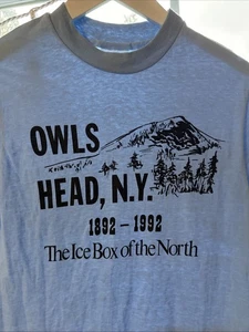 Vintage T-Shirt hellblau Place Beyond The Pines Einzelnaht 1980er NY papierdünn - Bild 1 von 9