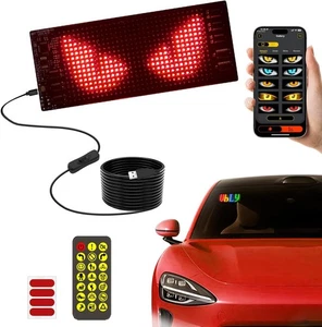 Dynamic LED Devil Eye Lights for Car Motorcycle Windshield, 7"X3" Colorful Flexi - Afbeelding 1 van 7