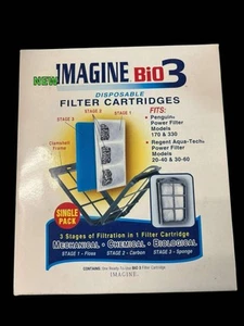 Imagine Bio 3 Filter Cartridge 1pk Fits Penguin Size 170/330& Aqua Tech Filters - Picture 1 of 2