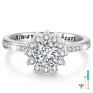 Cremation Urn Ring for Human Ashes : 925 Sterling Silver Ashes Rings Crematio... - Picture 1 of 8