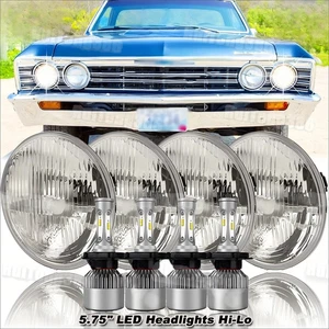 4pcs 5-3/4 5.75" Round LED Headlights High Low For Chevy Impala El Camino - Picture 1 of 13