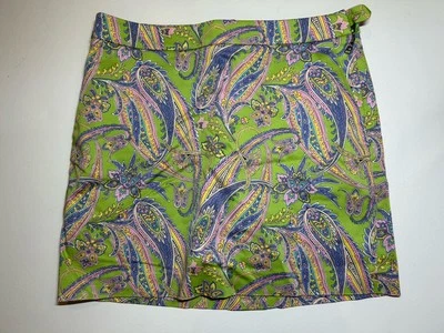 Falda corta Ralph Lauren Golf Para Mujer Artística Paisley Talla 10 Verde Rosa Preppy Nueva con Etiquetas Foto 1 de 4