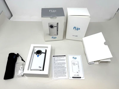 Flip UltraHD 2nd Gen U2120W Video Camera White 8GB Memory Hdmi Port ~ Works - Image 1 of 4