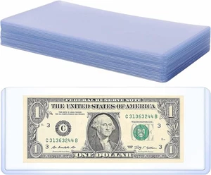 Ettonsun 20 Stck. vergrößerte verdickte Dollarschein Halter Hüllen Top-Insert Währung - Bild 1 von 7