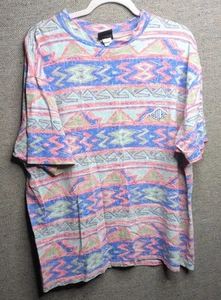 Vintage Rare Gotcha Skating 80s 90s Geometric Colorful AOP T Shirt Size Large - Picture 1 of 16