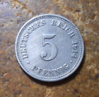 1914-D GERMANY GERMAN KM-11  FIVE 5 PFENNIG COIN