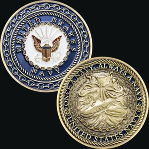 Navy Once A Navy Challenge Coin Collectable Commemorative Armed Forces Military - Picture 1 of 9