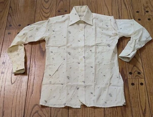 NWOT NOS VTG 1970s BOTANY 500 Fitted MENS Small DISCO SHIRT USA Poly-Cotton COOL - Picture 1 of 8