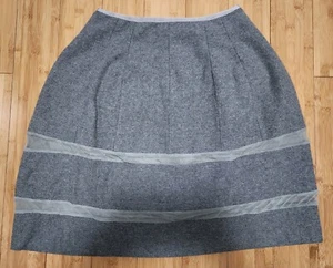 Madewell Womens 6 High Waist A-Line Wool Turnout Skirt w/ Pockets and Mesh Trim - Picture 1 of 9