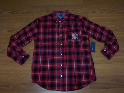 Camisa de franela Tommy Hilfiger talla L 16/18 para niños (roja/negra) Foto 1 de 4