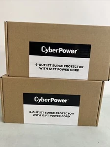 2/CyberPower CSB6012 Essential 6-Outlets Surge Suppressor with 12FT Cord - Picture 1 of 4
