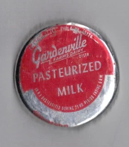 Vintage GARDENVILLE FARMS DAIRY FOIL MILK BOTTLE CAPPHILADELPHIA PENNSYLVANIA - Picture 1 of 1