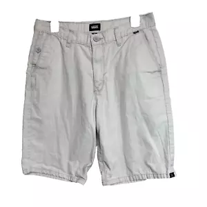 Pantalones Cortos Patinadores Chinos Vans Off The Wall 20" Talla 30 Gris 10" Entrepierna 100% Algodón - Imagen 1 de 12