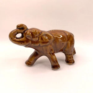 Vintage Brown Glazed Elephant Figurine St Louis Zoo Souvenir - Picture 1 of 6