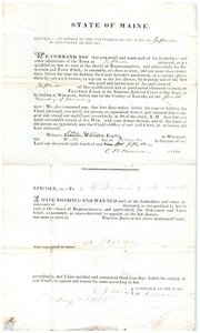1853 Mailed Court Summons Town of Jefferson in Lincoln County, Maine C5 - Picture 1 of 2