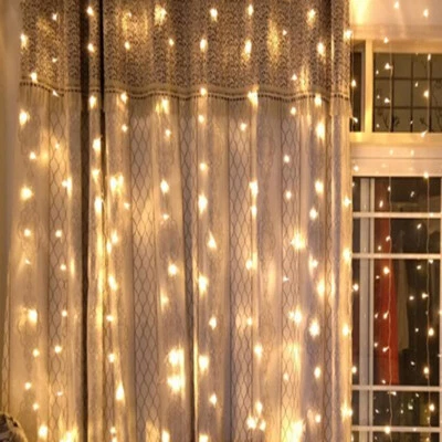 3x3m 320 LED Icicle fairy Curtain String light Waterfall Flowing water lamp - Image 1 of 4