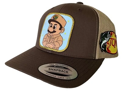 SOMBRERO SUPER CHAPO BROS TQM AL LADO H MARRÓN CAQUI MALLA EL CHAPO GUZMÁN SOMBRERO MÉXICO Foto 1 de 4