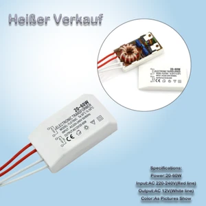Elektronischer Halogen-Trafo 230V auf 12V, 20-60W Dimmbar Lampen-Transformator - Bild 1 von 13