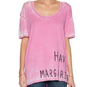 NEW Chaser Oversized Pink Have A Margarita Burnout Graphic Tee Soft Size XS - Picture 1 of 10