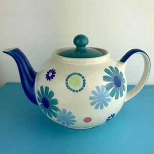 Whittard Chelsea 3 pint teapot ceramic Hand painted Blue floral flowers - Picture 1 of 12